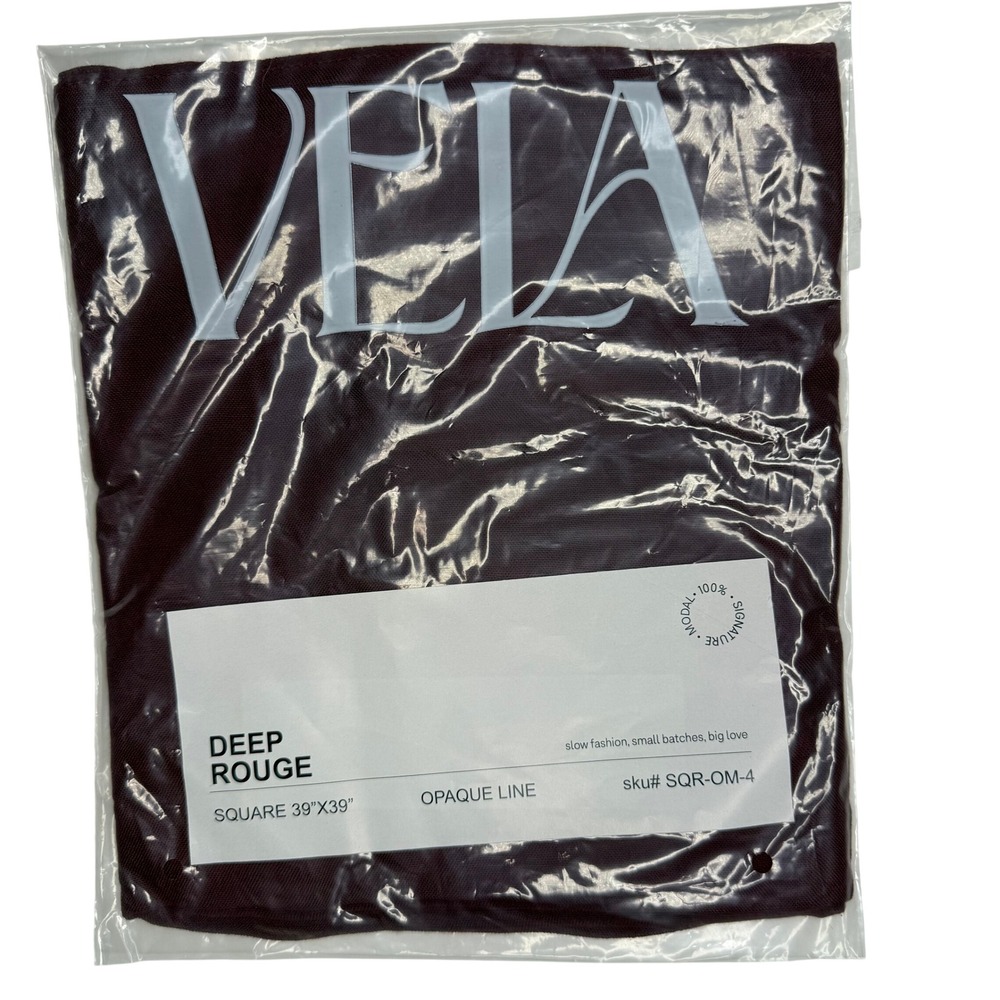 VELA Deep Rouge Square Modal Hijab Scarf 39x39 Opaque Line NWT Sealed